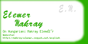 elemer makray business card